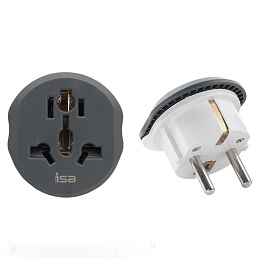 Переходник для европейской розетки универсальный ISA KT-168 белый