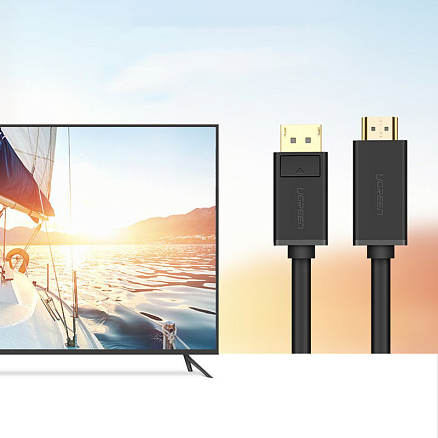 Кабель DisplayPort - HDMI (папа - папа) длина 3 м 4Kx2K Ugreen DP101 черный