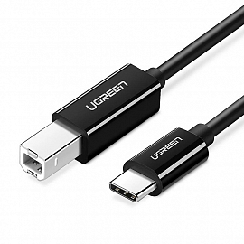Кабель Type-C - USB B для подключения принтера или сканера 2 м Ugreen US241 черный