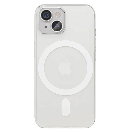 Чехол для iPhone 14, 15 гибридный VLP Diamond MagSafe прозрачно-белый