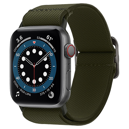 Ремешок-браслет для Apple Watch 38, 40 и 41 мм текстильный Spigen Fit Lite хаки