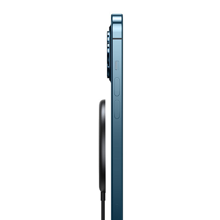 Беспроводная магнитная зарядка MagSafe для iPhone 15W с Type-C Baseus Simple Mini Magnetic черная
