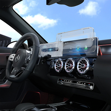 Защитное стекло для экрана мультимедиа системы автомобиля Mercedes A-Class 2020-2021 Spigen EZ FIT прозрачное