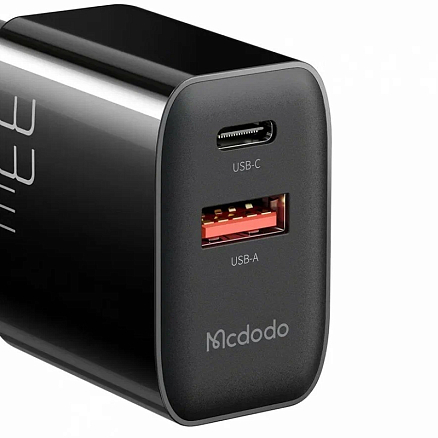 Зарядное устройство сетевое USB и Type-C 33W McDodo CH-0921 (быстрая зарядка PD, QC) черное