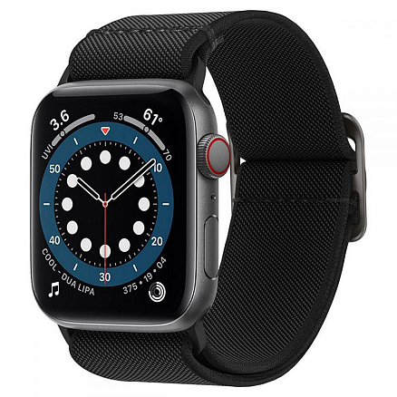 Ремешок-браслет для Apple Watch 42 и 44 мм текстильный Spigen Fit Lite черный