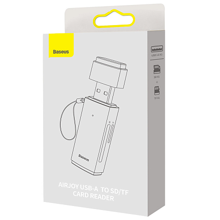 Картридер USB 3.0 - SD, microSD Baseus Lite серый