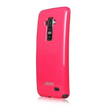 Чехол для LG G Flex гелевый с блестками iMuca Cool Color розовый + пленка