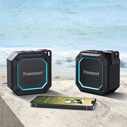 Портативная колонка Tronsmart Groove 2 с защитой от воды, подсветкой и поддержкой MicroSD карт черная