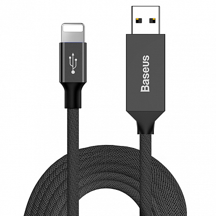 Кабель USB - Lightning для зарядки iPhone 5 м 2А плетеный Baseus Artistic черный