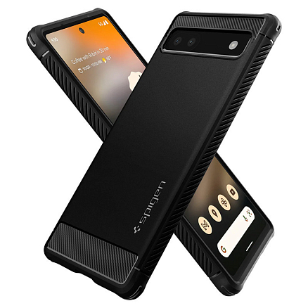 Чехол для Google Pixel 6a гелевый Spigen Rugged Armor черный