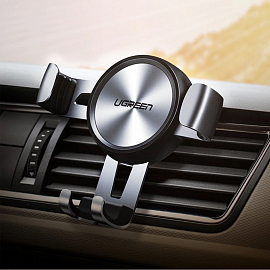 Держатель автомобильный в решетку обдува с гравитационным зажимом Ugreen LP130 серебристый