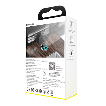 Зарядное устройство автомобильное USB 5А 30W Baseus Tiny Star Mini (быстрая зарядка QC 3.0) синее
