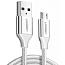 Кабель USB - MicroUSB для зарядки 2 м 2А 18W плетеный Ugreen US290 (быстрая зарядка QC 3.0) серебристый