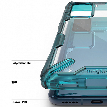 Чехол для Huawei P40 гибридный Ringke Fusion X бирюзовый