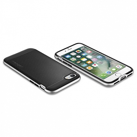 Чехол для iPhone 7, 8 гибридный Spigen SGP Neo Hybrid черно-серебристый