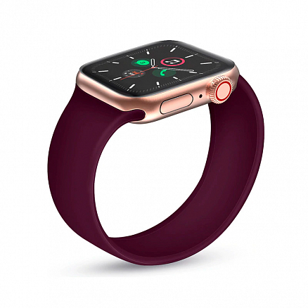 Ремешок-браслет для Apple Watch 42 и 44 мм силиконовый Nova Silicone бордовый