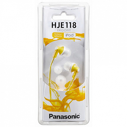 Наушники Panasonic RP-HJE118 вакуумные желтые