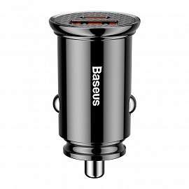 Зарядное устройство автомобильное с USB и Type-C входами 5А 30W Baseus Circular PPS (быстрая зарядка PD 3.0, QC 4.0) черное