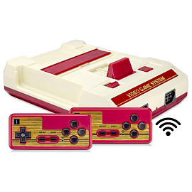 Игровая приставка Retro Genesis Wireless Plus 8Bit 300 игр с двумя беспроводными геймпадами красно-белая
