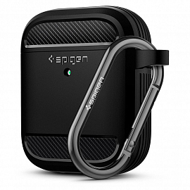 Чехол для AirPods гелевый Spigen SGP Rugged Armor черный