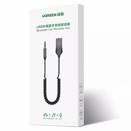 Bluetooth аудио адаптер (ресивер) 3,5 мм в USB порт Ugreen CM309 с громкой связью черный