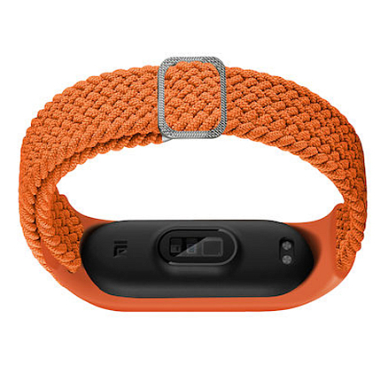 Сменный браслет для Xiaomi Mi Smart Band 3, 4, 5, 6 текстильный Hurtel Fabric оранжевый