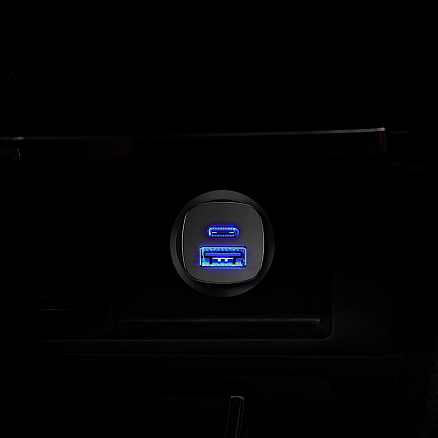 Зарядное устройство автомобильное с USB и Type-C входами 4.5А 30W Baseus Square PPS (быстрая зарядка PD 3.0, QC 3.0) черное