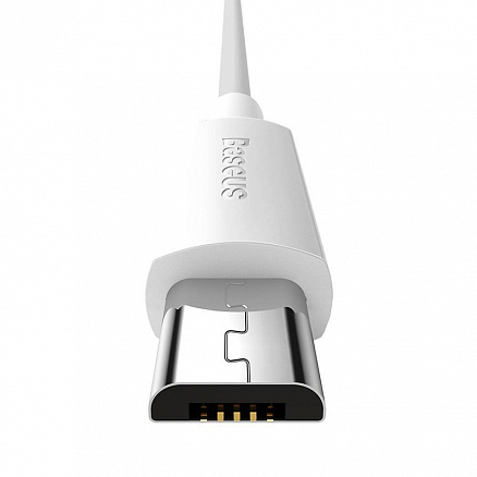 Кабель USB - MicroUSB для зарядки 1,5 м 2.1A Baseus Simple Wisdom белый 2 шт.