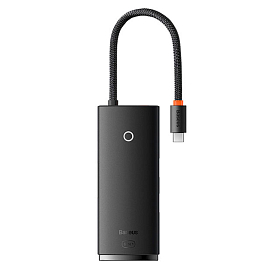 Переходник Type-C - HDMI, 2 х USB 3.0, Type-C, SD, microSD Baseus Lite Series черный