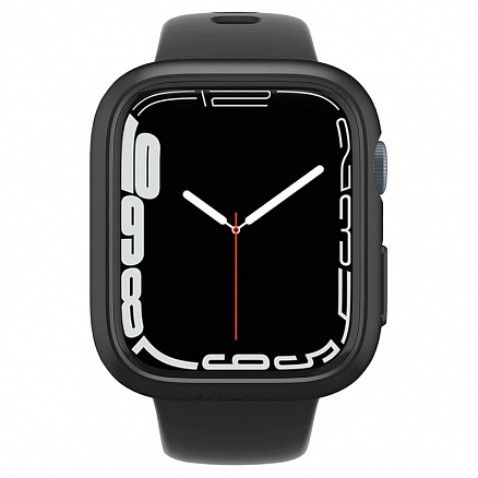Чехол для Apple Watch 45 мм пластиковый тонкий Spigen Thin Fit черный