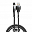 Кабель USB - Lightning для зарядки iPhone 1 м 2.4А магнитный плетеный Baseus Zinc черный