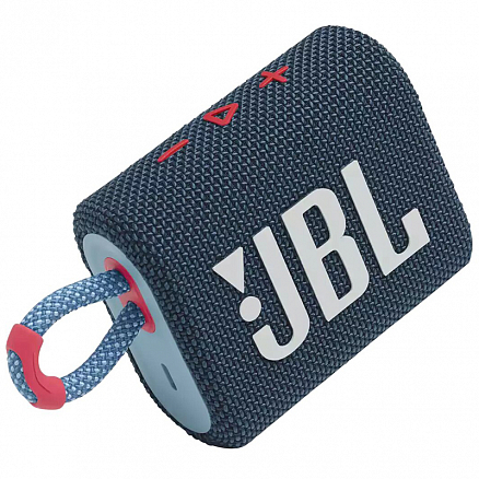 Портативная колонка JBL Go 3 с защитой от воды сине-розовая