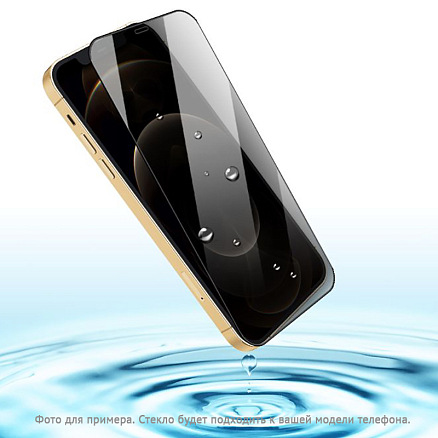 Защитное стекло для iPhone 14, 13, 13 Pro на весь экран противоударное Mocoll Arrow 2.5D с защитой от подглядывания черное