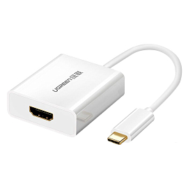 Переходник Type-C - HDMI 4K 30Hz (папа - мама) 20 см Ugreen 40273 белый