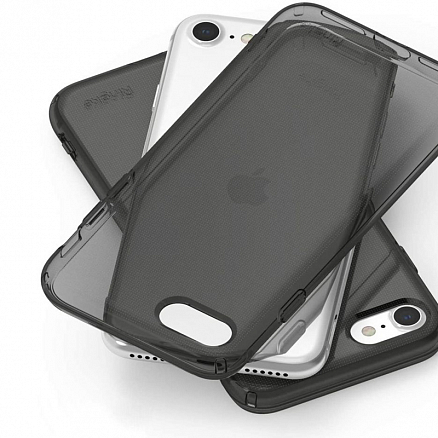 Чехол для iPhone 7, 8, SE 2020, SE 2022 гелевый ультратонкий Ringke Air прозрачный черный