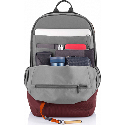 Рюкзак XD Design Bobby Soft с отделением для ноутбука до 15,6 дюйма и USB портом антивор красный