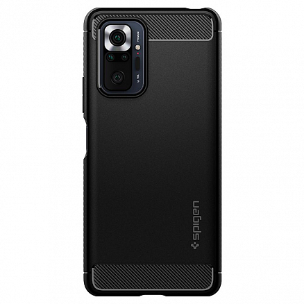 Чехол для Xiaomi Redmi Note 10 Pro гелевый Spigen Rugged Armor черный