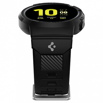Чехол с ремешком для Samsung Galaxy Watch Active 2 44 мм гелевый Spigen Rugged Armor Pro черный
