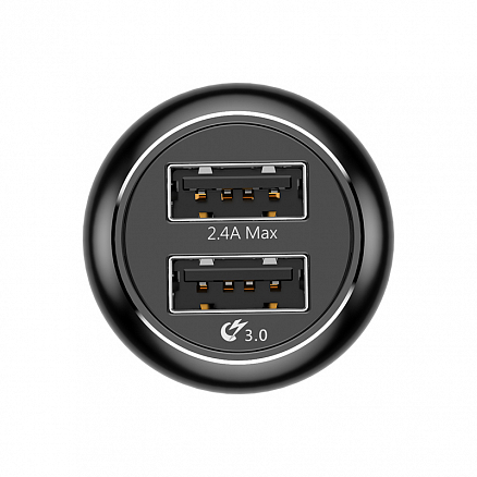 Зарядное устройство автомобильное с двумя USB входами 3А Baseus Gentry (быстрая зарядка QC 3.0) черное
