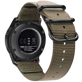 Ремешок-браслет для Samsung Galaxy Watch 4, 5, 5 Pro 40, 42, 44, 45 и 46 мм текстильный Tech-Protect Scout хаки