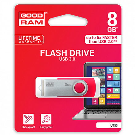 Флешка GOODRAM UTS3 8Gb USB 3.0 красная