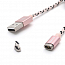 Кабель USB - MicroUSB для зарядки 1 м 2.4А магнитный Baseus Insnap розовое золото