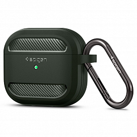 Чехол для наушников AirPods 3 гелевый Spigen Rugged Armor хаки