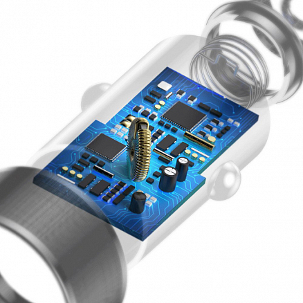 Зарядное устройство автомобильное с двумя USB входами 3.4A и Lightning кабелем Baseus Small Screw (быстрая зарядка QC 3.0) черное
