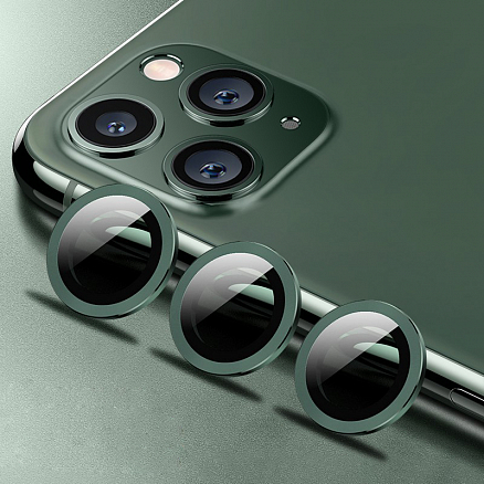 Защитное стекло на камеру для iPhone 11 Pro, 11 Pro Max Remax Creation зеленое 3 шт.
