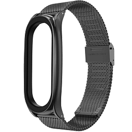 Сменный браслет для Xiaomi Mi Smart Band 7 миланское плетение Tech-Protect MilaneseBand черный
