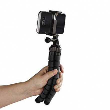 Мини-штатив гибкий для телефона, фотоаппарата или экшн-камеры Hama Flex S черный