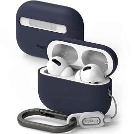 Чехол для наушников AirPods Pro, Pro 2 для полной защиты Ringke SilIcone синий