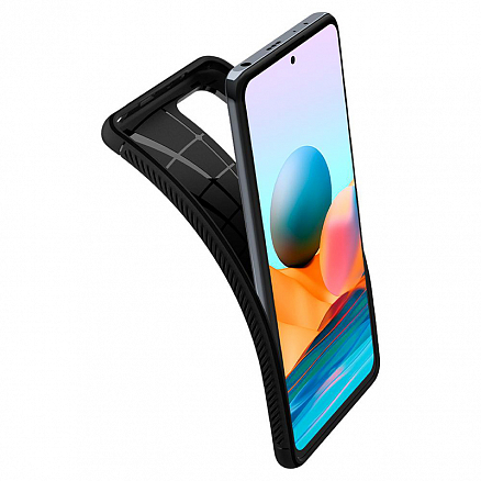 Чехол для Xiaomi Redmi Note 10 Pro гелевый Spigen Rugged Armor черный