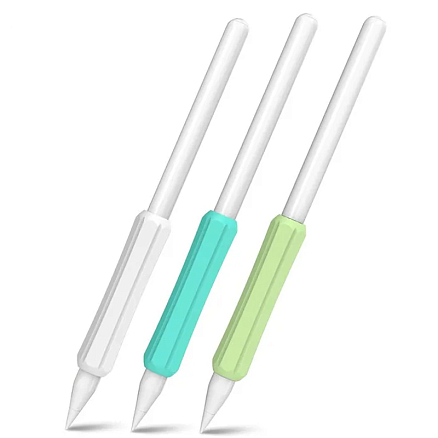 Держатель для Apple Pencil 1, 2, Huawei M-Pencil силиконовый Stoyobe бирюзовый, зеленый, белый 3 шт.
